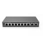 SWITCH 8 ports 100 Mbps + 2 ports de liaison montante 1000 Mbps,8 ports POE/POE+