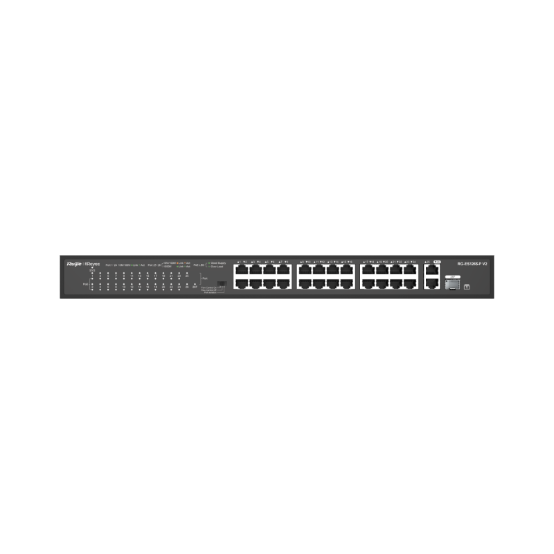 SWITCH 24 PORTS BASE-TX 10/100MBPS (POE, BUDGET POE MAX : 370W), 2*10/100/1000MB
