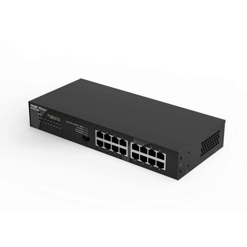 SWITCH EN MÉTAL NON MANAGEABLE AVEC 16 PORTS 10/100/1000 BASE-T REYEE