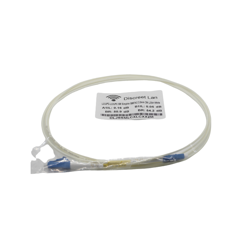 Cordon Discreet Lan mono LC/LC simplex Blanche 2mm - 2 m