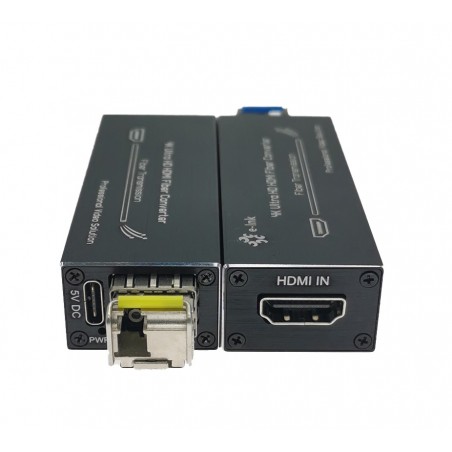 Prolongateur HDMI 4K 10 Gbs1 Fibre Optique Monomode 20 km - Alimentation USB/C