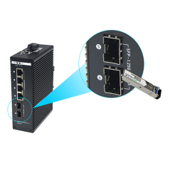 Switch PoE industriel géré 4 ports 10/100/1000 Mbps avec 2 Ports Gigabit SFP FIBREOS Switchs 155,00 €Switchs