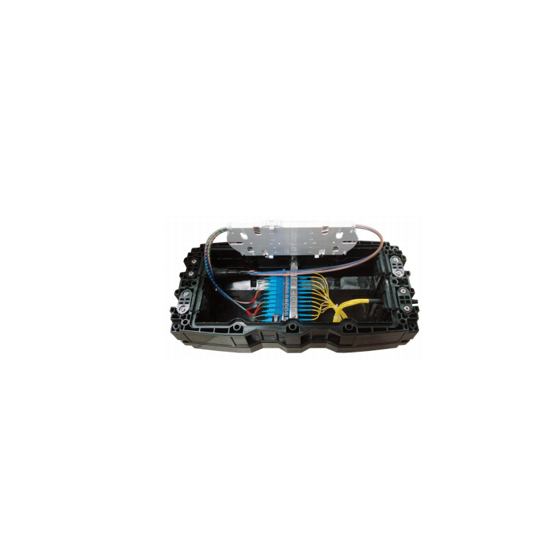Boitier d'épissurage Optique 24 FO avec support 24 SC (cassettes et accessoires) OPTICUBE Boitiers d'épissurage avec traversé...