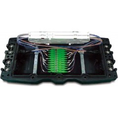 Boitier d'épissurage Optique 24 FO avec support 24 SC (cassettes et accessoires) OPTICUBE Boitiers d'épissurage avec traversé...