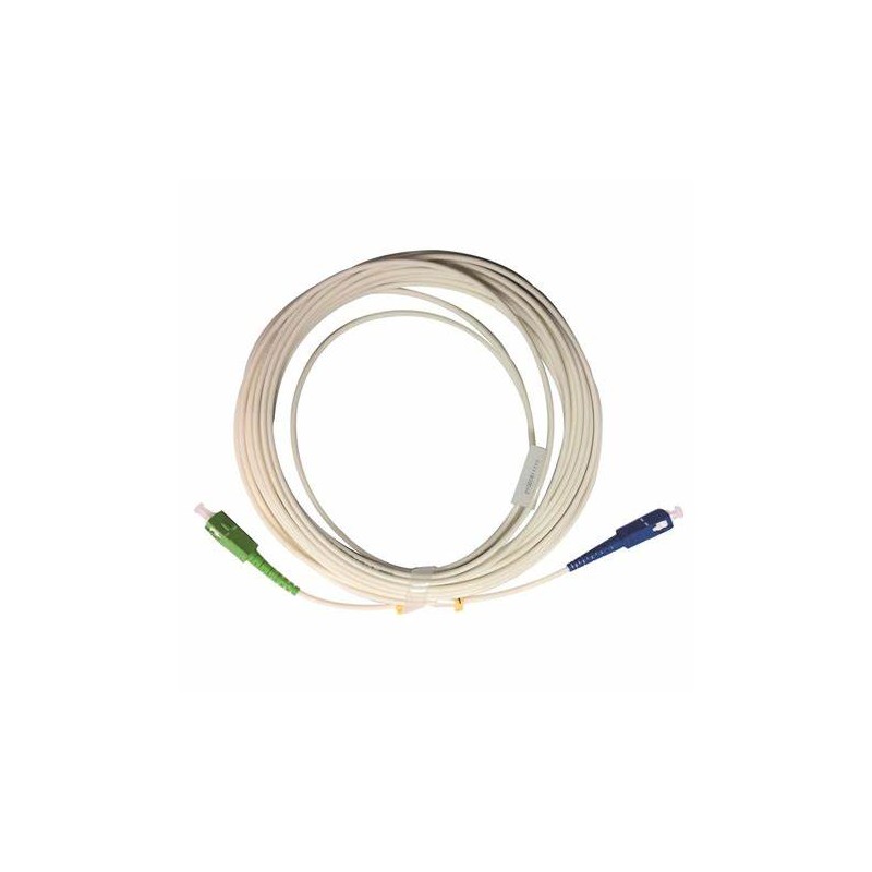 Jarretière optique mono G657 A SCUPC/SCAPC simplex gaine blanche renforcée 2 m