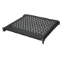 Étagère fixe 1U 19 prof. 750 mm Noire modulable (550mm-900mm) RAL9005