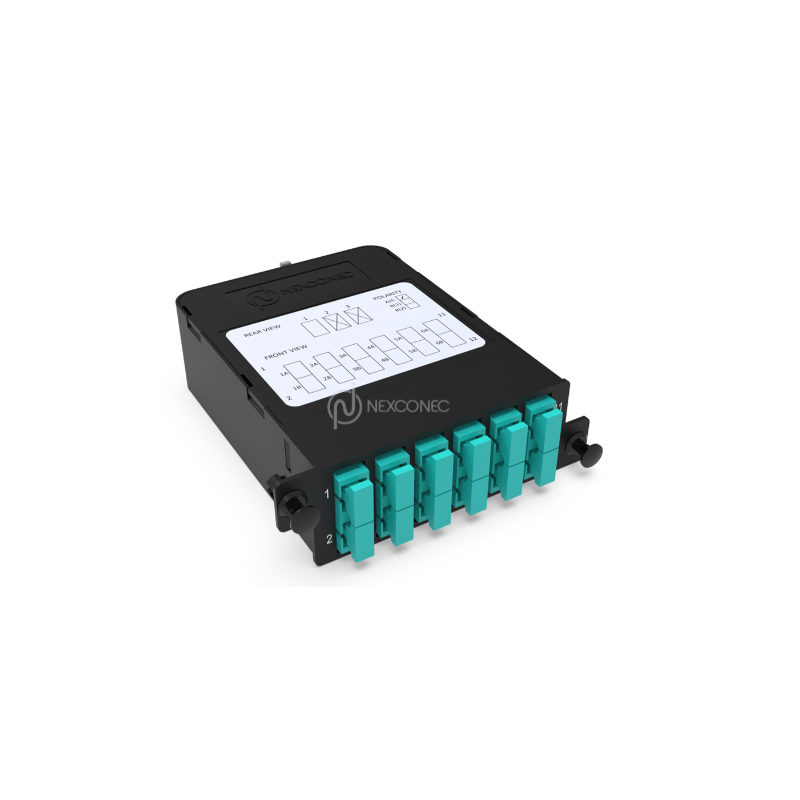 HD Module MPO-SC Elite 12FO MM OM3/4 Aqua Pol A/C (1x MPO-12 vers 6x SC Duplex)