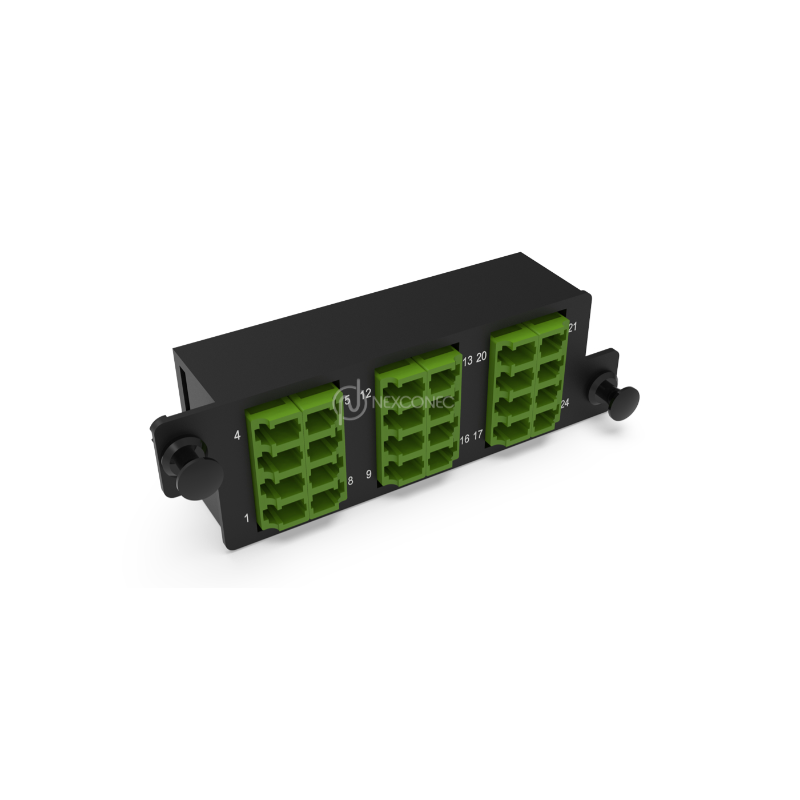 Plaquette HD d’adaptateurs LC 24FO Mono Vert NEXCONEC