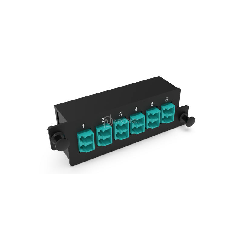 Plaquette HD d’adaptateurs LC 12FO Multi Aqua NEXCONEC
