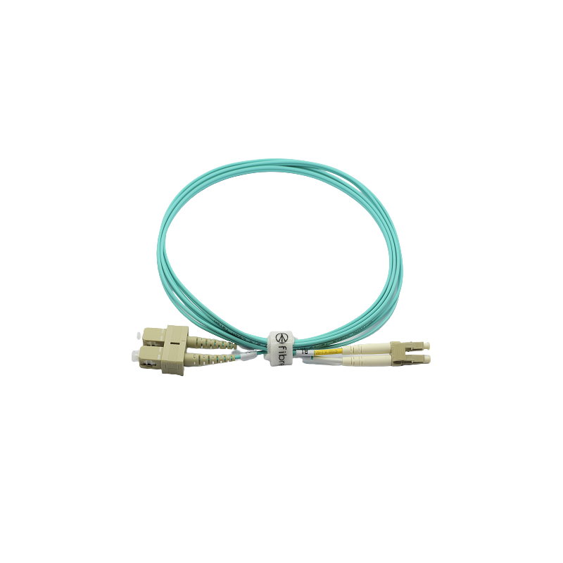 Jarretière optique 50/125 OM3 LC/SC duplex Zipp, turquoise, LONGUEUR A CHOISIR