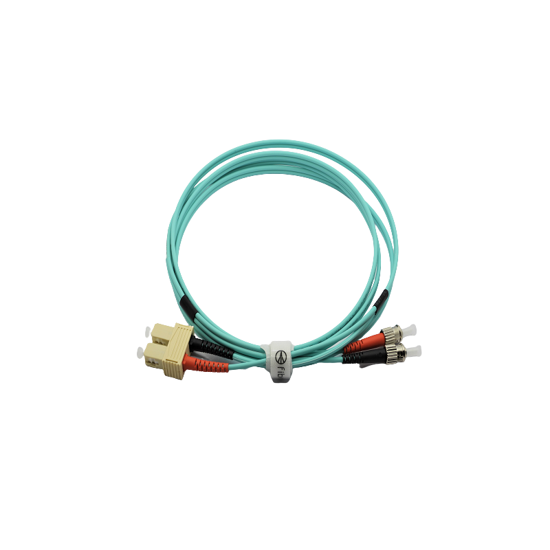 Jarretière optique 50/125 OM3 SC/ST duplex Zipp, turquoise, LONGUEUR A CHOISIR