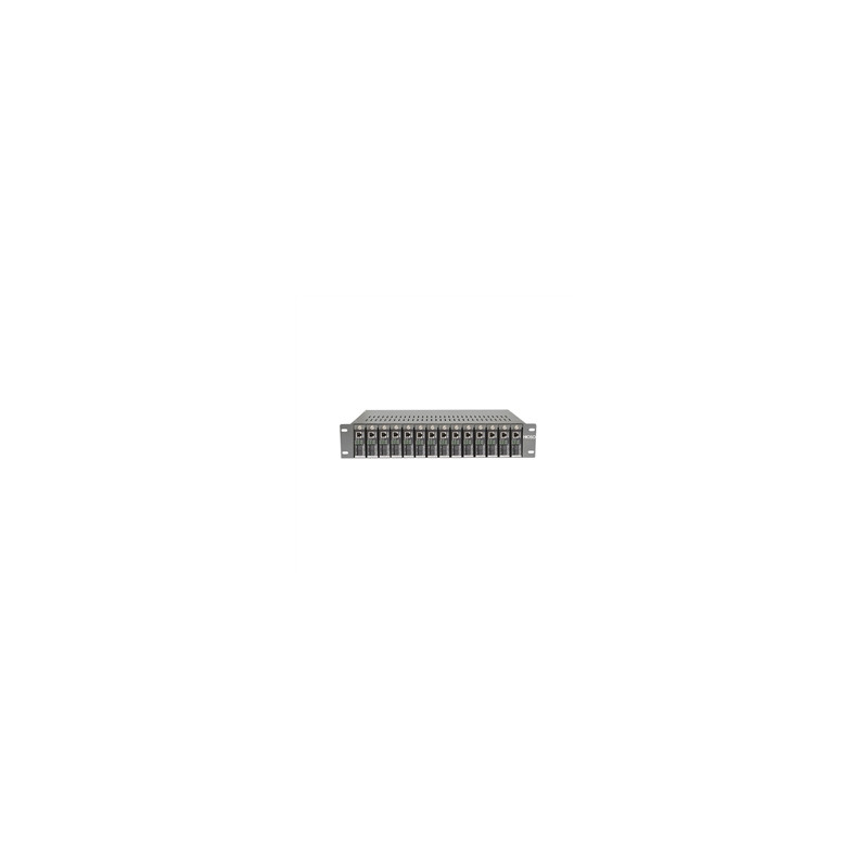 Chassis nu 19 2 U 14 ports convertisseurs avec ventilation