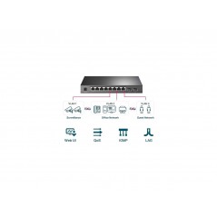 SWITCH 10 PORTS GIGABIT 8POE+ OMADA TP LINK TP LINK Switchs rackables 155,00 €Switchs rackables