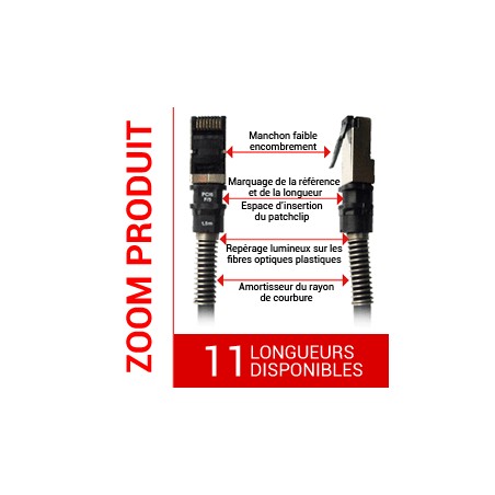 Cordon cuivre Patchsee RJ 45 FTP Cat. 6a 10Gbps LONGUEUR AU CHOIX PATCHSEE Cordons RJ45 PATCHSEE 6,17 €Cordons RJ45 PATCHSEE