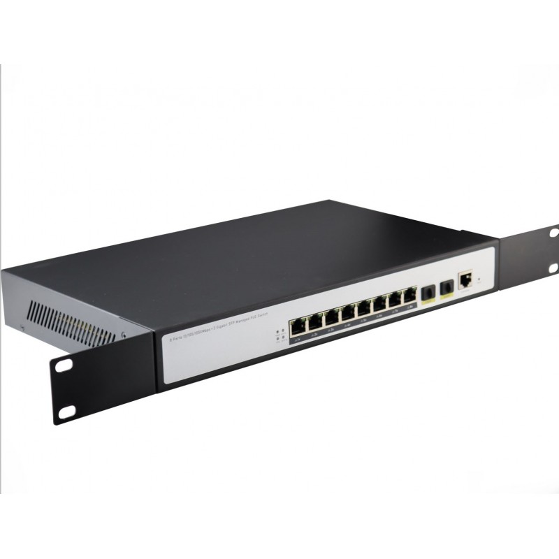 Switch PoE+ at géré 8 ports 10/100/1000 Mbps avec 2 Ports Gigabit SFP alim 120 W  Switchs rackables 147,60 €Switchs rackables