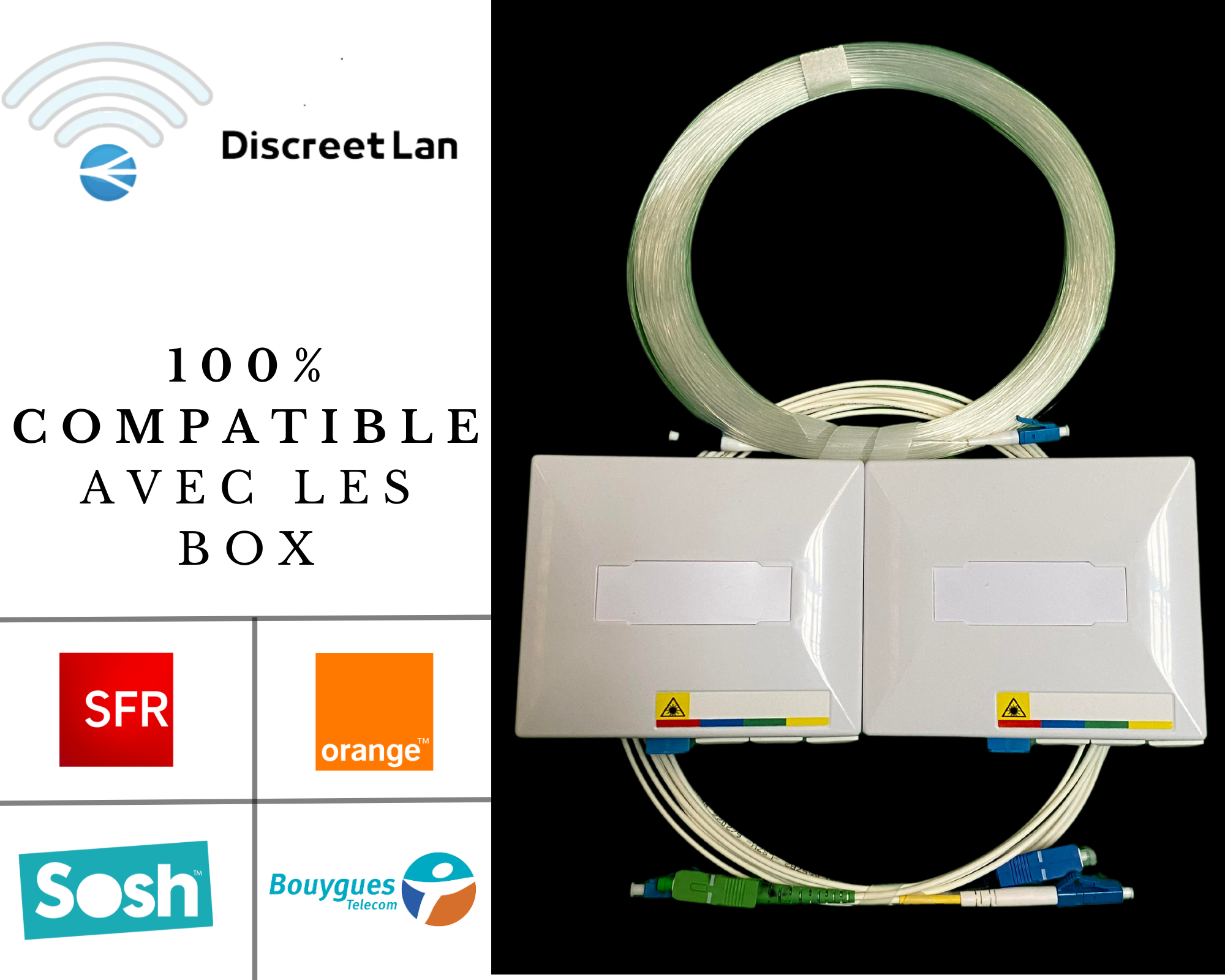 kit complet 40 M Discreet Lan déplacement box orange-bouygues - sfr