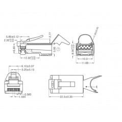 Plug Mâle a peigne FTP (blindé) AWG 23 à sertir (X50) pour cable cat 6 et 6a  Noyaux RJ45 54,00 €Noyaux RJ45