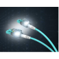 Jarretière optique OM3 LC/LC  tracable led USB C duplex Zipp, turquoise, 2 m