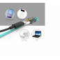 Jarretière optique OM3 LC/LC  tracable led USB C duplex Zipp, turquoise, 2 m