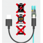 Jarretière optique OM3 LC/LC  tracable led USB C duplex Zipp, turquoise, 2 m