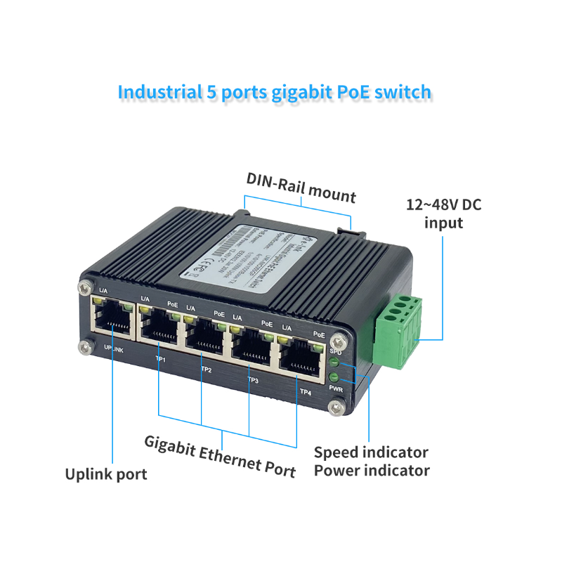 mini Switch industriel 4 ports 10/100/1000 POE at + 1 port 100/1000 FIBREOS Switchs industriels 85,00 €Switchs industriels