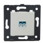 Plastron FIBRE plat 1 port 45 X 45 avec traversée LCDuplex Mono Avec platine