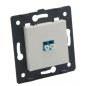 Plastron FIBRE plat 1 port 45 X 45 avec traversée LCDuplex Mono Avec platine