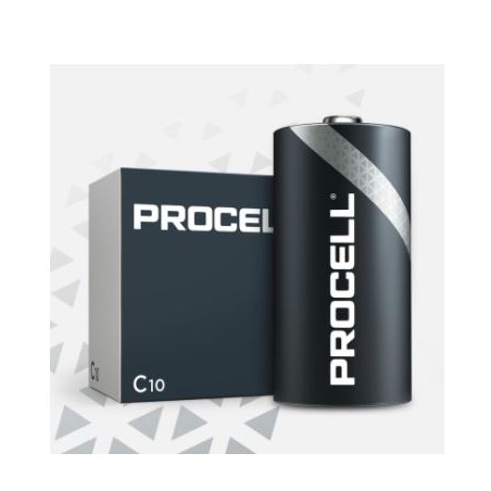  Piles alcalines Duracell Procell C - LR14 1.5V 8.1Ah  Par 10