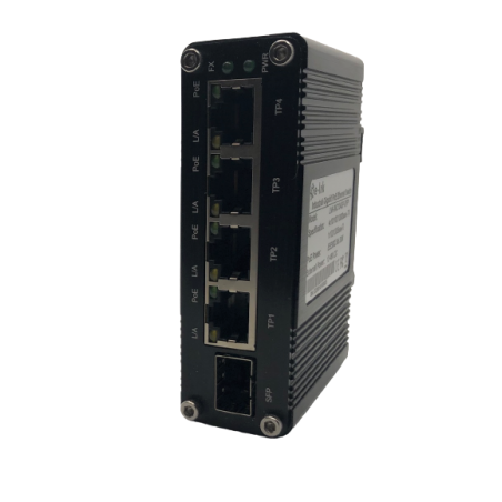 Mini Switch Industriel 4 Port 10/100/1000T 802.3at PoE+1 Port SFP 100/1000