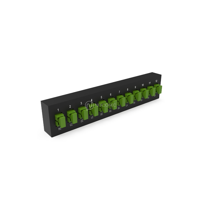 Plaquette d'adaptateurs MP2 12 SC SX Vert (chargée) NEXCONEX