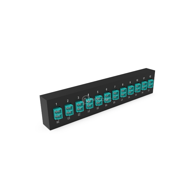 Plaquette d'adaptateurs MP2 12 LC DX Aqua (chargée) NEXCONEX