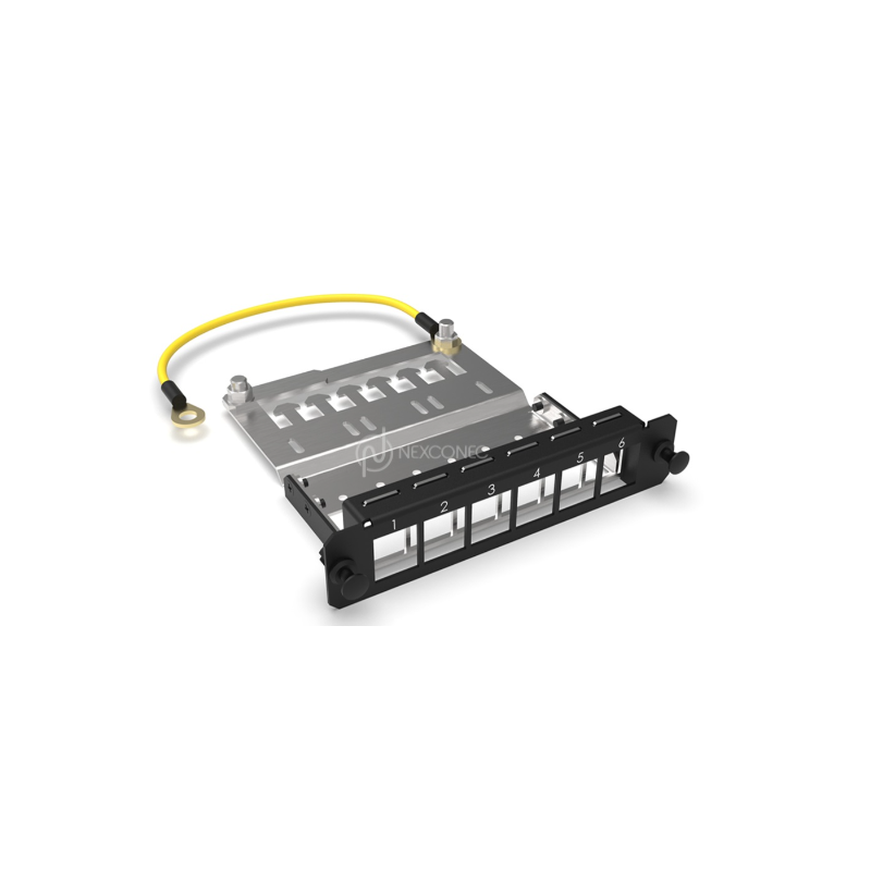 Module LGX 6ports Coupleurs Cat6A F/F NEXCONEX