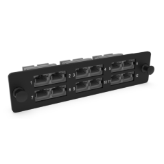 Plaque d'adaptation LGX Pass Thru chargée 12 ports MPO (clé levée/clé levée) NEX  Solution LGX 129,50 €Solution LGX