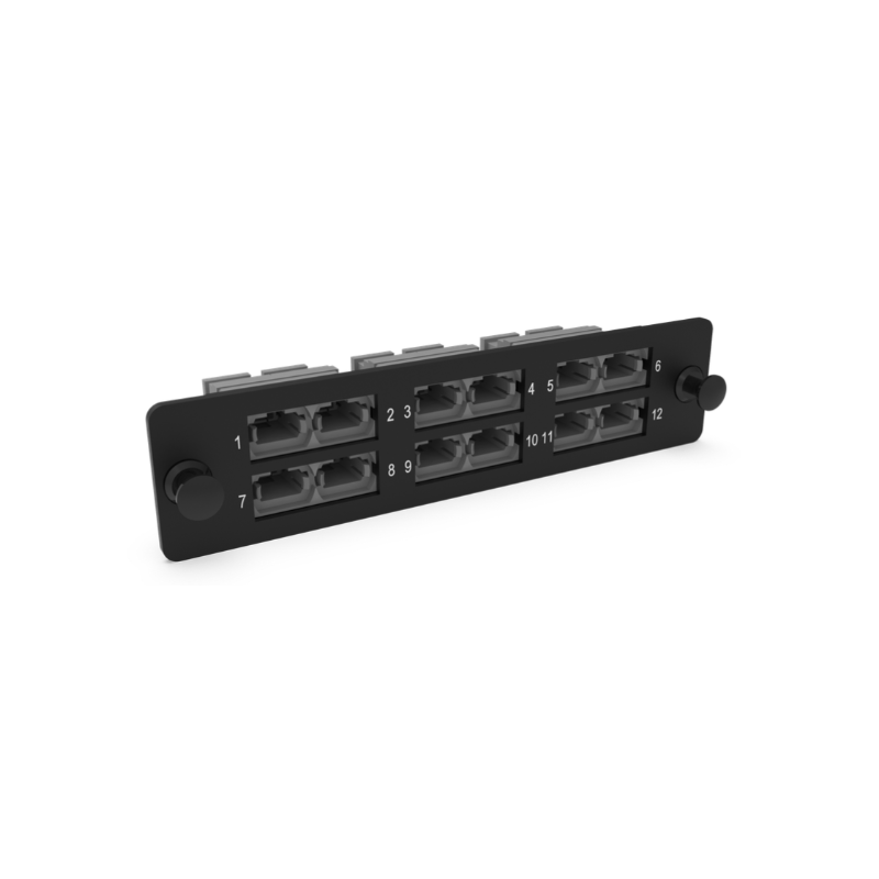 Plaque d'adaptation LGX Pass Thru chargée 12 ports MPO (clé levée/clé levée) NEX  Solution LGX 129,50 €Solution LGX