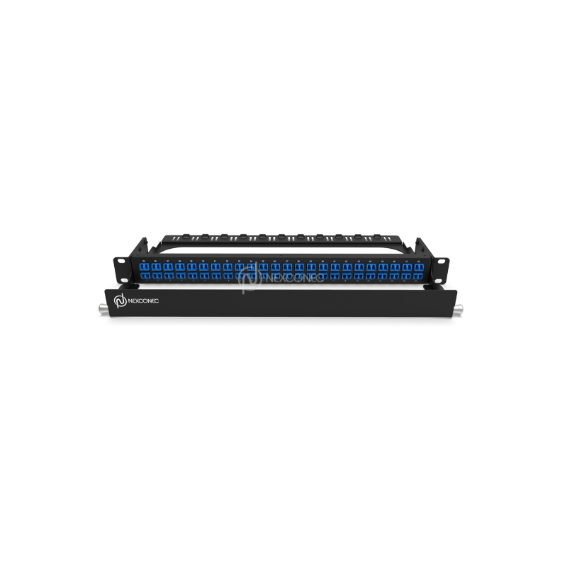 Tiroir de brassage 1U 19 , 96 Fibres Monomode (48 Adaptateurs LC Duplex Bleu)