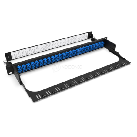 Tiroir de brassage 1U 19 , 72 Fibres Monomode (36 Adaptateurs LC Duplex Bleu)