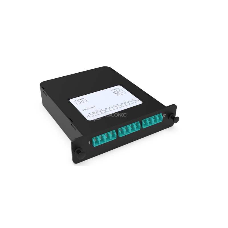 Module LGX MPO-LC Elite 12FO MM OM3/4 Aqua Pol A/C avec volet NEXCONEC