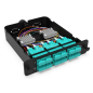 Module d'épissure LGX SC 12FO MM Aqua chargé 12x Pigtails SC/UPC OM3 600um color