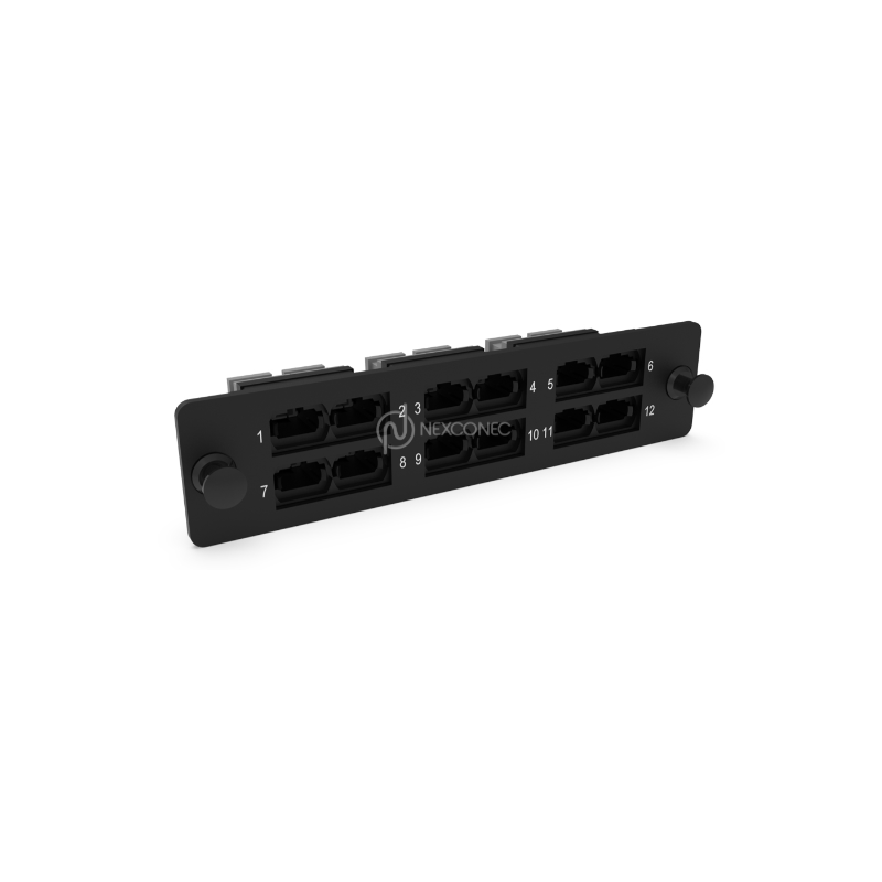 Plaque d'adaptation LGX Pass Thru chargée 12 ports MPO (clé haute/clé basse) NEX  Solution LGX 129,50 €Solution LGX