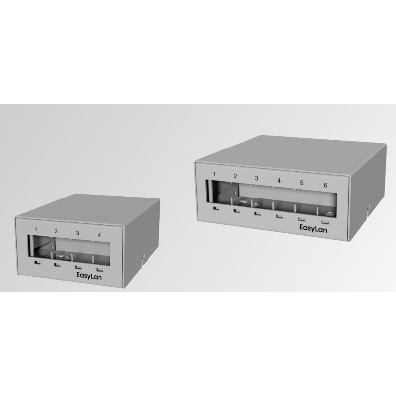 Boîtier de point de consolidation mobilier preLink® /fixLink® 6x Keystone RAL 70