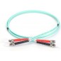 Jarretière optique 50/125 OM3 ST/ST duplex Zipp, turquoise, LONGUEUR A CHOISIR