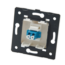 Plastron FIBRE plat 1 port 45 X 45 avec traversée LCDuplex Mono Avec platine