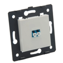 Plastron FIBRE plat 1 port 45 X 45 avec traversée LCDuplex Mono Avec platine