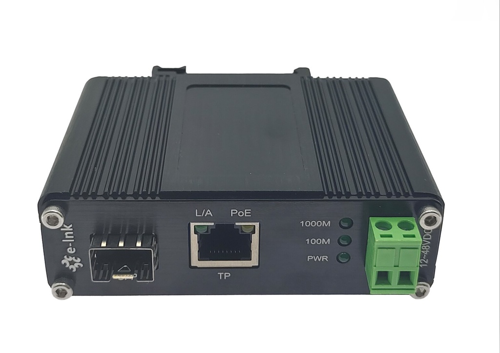 convertisseur de media POE+ industriel 10/100/1000 vers SFP 30 W