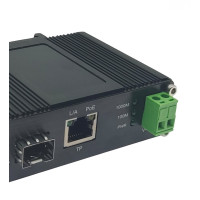convertisseur de media POE+ industriel 10/100/1000 vers SFP 30 W