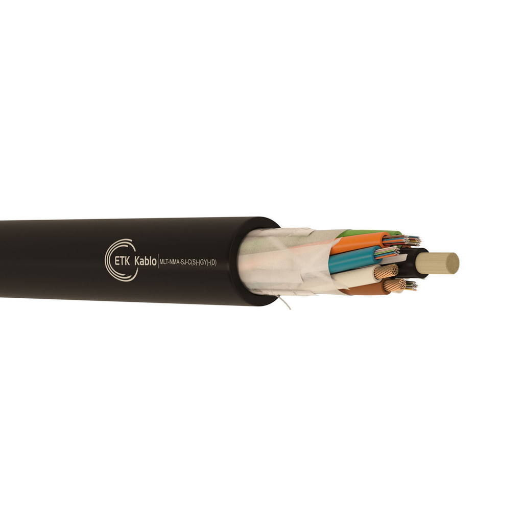 cable hybride optique 12 fo mono g652d + 2 conducteurs cuivre 2.5 mm2