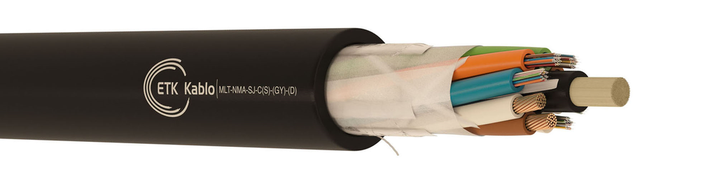 cable hybride optique 12 fo mono g652d + 2 conducteurs cuivre 2.5 mm2