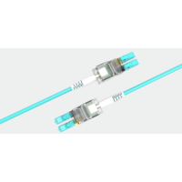 Jarretière optique OM4 LC/LC  tracable led USB C duplex Zipp, turquoise, 2 m