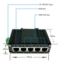 mini Switch industriel 4 ports 10/100/1000 POE at + 1 port 100/1000