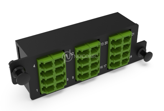 Plaquette HD d’adaptateurs LC 24FO Mono Vert NEXCONEC